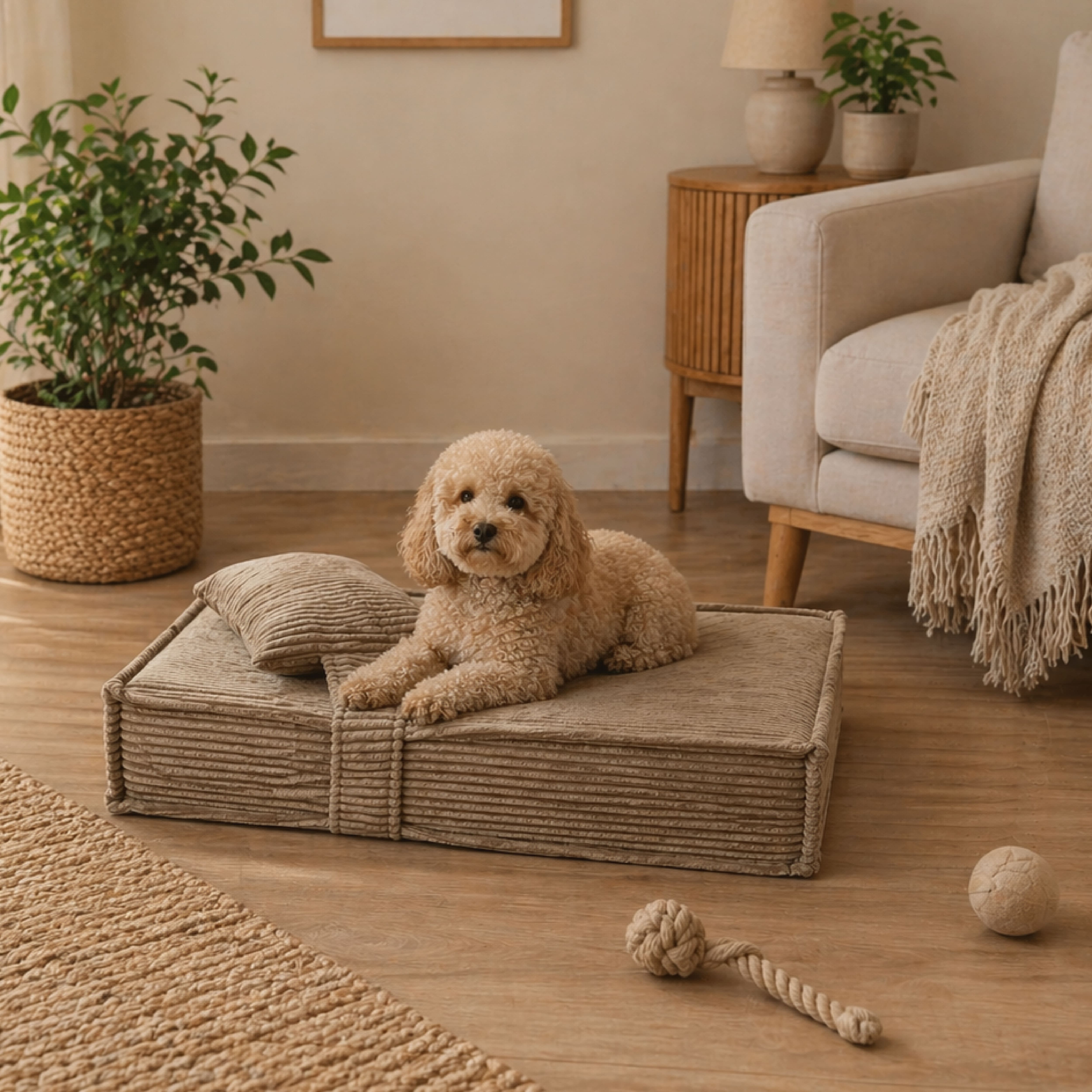 Cama de perro almohada 80x66x15cm, tela suave