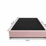 Base de Cama Matrimonial Rosa Terciopelo Modular | Polca