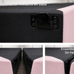 Base de Cama Matrimonial Rosa Terciopelo Modular | Polca