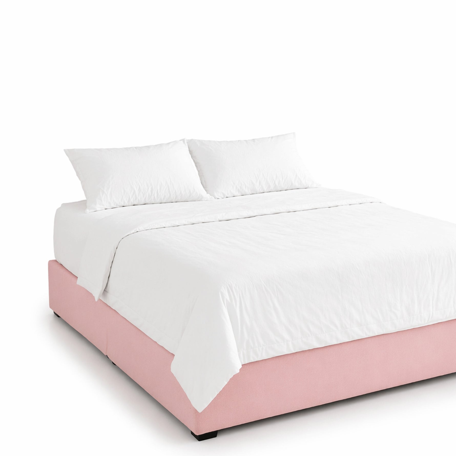 Base de Cama Matrimonial Rosa Terciopelo Modular | Polca