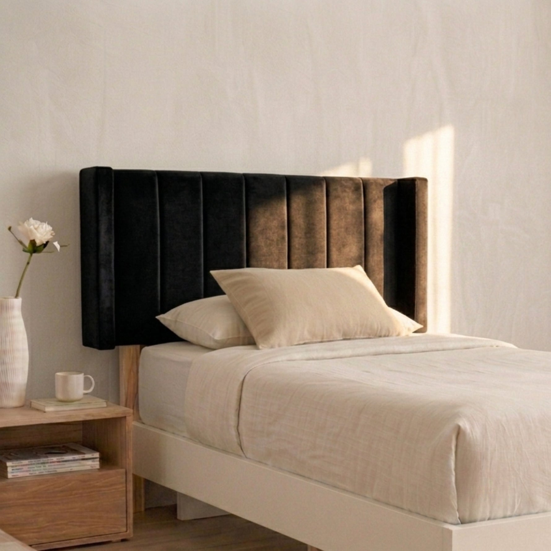 Cabecera Individual Lumen Rayas verticales, Con altura ajustable.